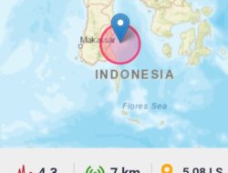 Gempa Bumi. 4,3 SR Guncang Timur Laut Bulu kumba. Getaran Terasa Sampai di Bone