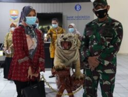 Danrem 042/Gapu, serahkan patung harimau sumatra ke musium Siginjai jambi.