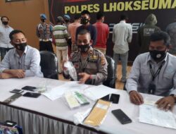 Polres Lhokseumawe Gelar Konferensi Pers Penangkapan Tujuh Pelaku Pungli