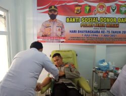 Dalam Rangka Hari Bhayangkara ke-75 Polres Bener Meriah Gelar Donor Darah