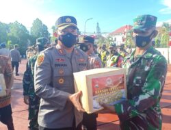 Baksos Serentak Polres Sinjai Dalam Rangka Hari Bhayangkara Ke-75 Salurkan Bantuan 250 Paket Sembako.