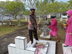 Polres kepulauan Sangihe Melaksankan Upacara Ziarah Dalam Rangka Hari Bhayangkara Ke-75