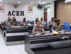 Wakapolda Aceh Vicon Dengan Jajarannya Bahas SOP Penanganan Covid-19