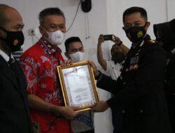 HUT Bhayangkara ke-75, 1 juli 2021, Jajaran Polres Indragiri Hilir (Inhil) melaksanakan syukuran di Aula Rekonfu Mako Polres Inhil pada hari kamis, (1/7/2021).