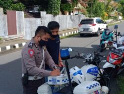 Kasat Lantas Polres Kepl.Sangihe Tindak Pengendara Ranmor yang menggunakan Knalpot Racing