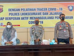 Anggota Sat Binmas Polres Lhokseumawe Dibekali Teknik Tracer COVID-19