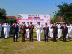 Digelar Terbatas, Dandim Ikuti HUT Kemerdekaan RI Ke-76 Di Lapangan Pendopo Ronggo Sukowati.