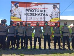 Polres Buol Bersama Brimob Sulteng di Bantu Relawan Gelar Pemeriksaan Rapid Tes Antigen Acak Cegah Covid-19