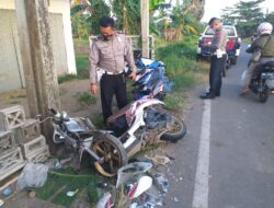 Diduga Tidak Melihat Kendaraan Dari Arah Berlawanan Dua Pengendara Sepeda Motor Tewas