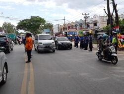 Tim 3 PPKM Melaksanakan Giat Operasional Penertiban Prokes Wajib Masker Di Jl Poros Pallangga Gowa