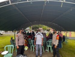 Sukseskan Program Vaksinasi Covid-19, Kapolsek Bunobogu Bersama Kades Matinan Lakukan Pendampingan