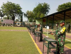 Personil Korem 084/BJ,Latihan menembak P-1.