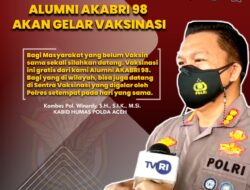 Menjelang digelarnya vaksinasi massal Akabri 98 Di lingkungan TVRI Aceh Selasa Besok (21/9/2021).