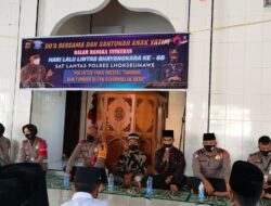 Syukuran HUT Lantas Bhayangkara ke – 66, Sat Lantas Polres Lhokseumawe Santuni Yatim Piatu