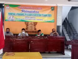 Giat Bhabinkamtibmas Desa Simpar Menghadiri Kegiatan Pelantikan Dan penetapan panitia Dan panwas pilkades serentak tahun 2020 – 2021 Di desa Simapar kec.cipunagara kab.subang