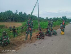 Sebelum Memulai Pekerjaan,Pra TMMD Ke 112 Personel Satgas Laksanakan Apel Pengecekan Personil.