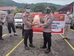 Polres Sangihe Salurkan Beras Kepada Masyarakan Yang Terdampak Govid-19