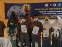 Sukseskan Program Vaksinasi Nasional, Personel Polsek Sawang Terus Gencarkan Sosialisasi ke Sekolah