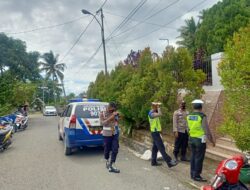 Blue Light Patrol Sat Lantas Polres Buol Pantau Gereja serta Imbau Prokes