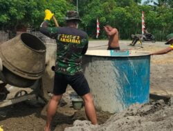 Lapangan Volly Yang Di Buat Satgas TMMD Kodim 0103/Aut Dibuat Permanen.