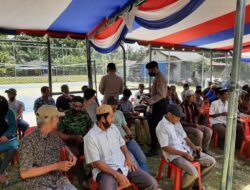 Polres Simeulue Tamong gampong Gedung Serba Guna Desa Karya Bakti padat diserbu Warga ikuti Vaksin