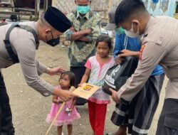 Kapolres Lhokseumawe Salurkan Bantuan “Kue Surga” Pada Warga Kurang Mampu di Dewantara