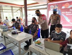 Kapolres Simeulue Bersama komunitas Germas, Gencarkan Vaksinasi di Simeulue,