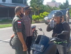 Polres Lhokseumawe Bersama Tim Gabungan Operasi Yustisi Pantau Penerapan Prokes di Pintu Masuk Kota Lhokseumawe