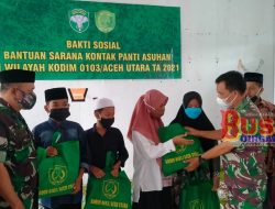 Kodim 0103/Aceh Utara Serahkan Sarana Kontak Kepada Panti Asuhan Al – Qamariyah