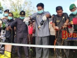 Pemusnahan barang bukti miras (minuman berakoho)dan kenalpot recing oleh POLRES kepulauan Sangihe