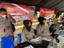 Polwan Polres Subang terjun dalam giat Vaksinasi