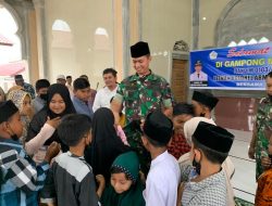 Dandim 0103/Aceh Utara Bersama Ketua Persit KCK Santuni Puluhan Anak Yatim