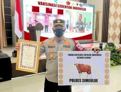 Kapolres Simeulue Dapat Hadiah Peringkat Ke-II Capaian target Vaksinasi Se Aceh,