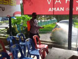 Antisipasi Lonjakan Omicron, Seluruh Polsek Jajaran Polres Lhokseumawe Disemprot Disinfektan