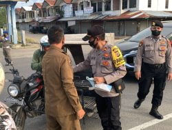 Polres Lhokseumawe Bersama Tim Gabungan Beri Sanksi Pengadara Langgar Prokes