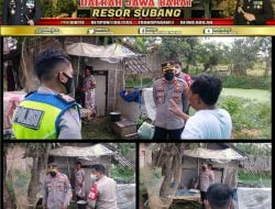 Kapolsek.Pamanukan Memeberikan Bantuan kepada Warga yg Kurang Mampu Dalam Rangka HUT BHAYANGKARA Ke 76.