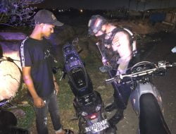 Patroli Gunakan Motor Trail Cara Tim Siagam Polres Lhokseumawe Jaga Kamtibmas di Malam Hari