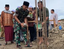 Dandim 0103/Aut Hadiri Acara Peletakan Batu Pertama Pembangunan Dayah Tahfidzul Qur’an imam Syafi’i di Kec. Muara Dua.