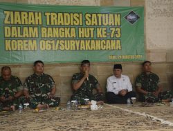 Danrem 061/Sk Brigjen TNI Rudi Saladin MA Pimpin Ziarah Tradisi Satuan ke Makam Raden Arya Wiratanudatar Dalam Rangka HUT ke-73 Korem 061/Sk.