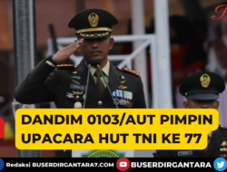 DANDIM 0103/AUT PIMPIN UPACARA HUT TNI KE 77 TA 2022 DI KOTA LHOKSEMAWE.