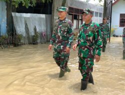 Tinjau Lokasi Banjir Dandim Himbau Kepada Masyarakat Agar tetap Waspada Dengan Kondisi Alam