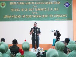 Danrem 061/SK Brigjen TNI Rudy Saladin, MA Memimpin Corp Raport Sertijab dan Tradisi Satuan Kasiops Kasrem 061/Sk