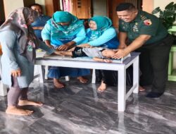 Sukseskan Program Balita Sehat, Babinsa Koramil Talun Dampingi Kegiatan Posyandu Di Wilayah Binaannya