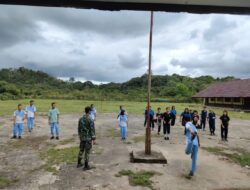 Satgas Pamtas Yonif 645/GTY Beri Pelatihan Senam Sehat Kepada Siswa-Siswi SMPN di Perbatasan