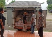 Personil Polres Subang Lakukan Giat Pengamanan Kedatangan Logistik Pemilu di Gudang KPU